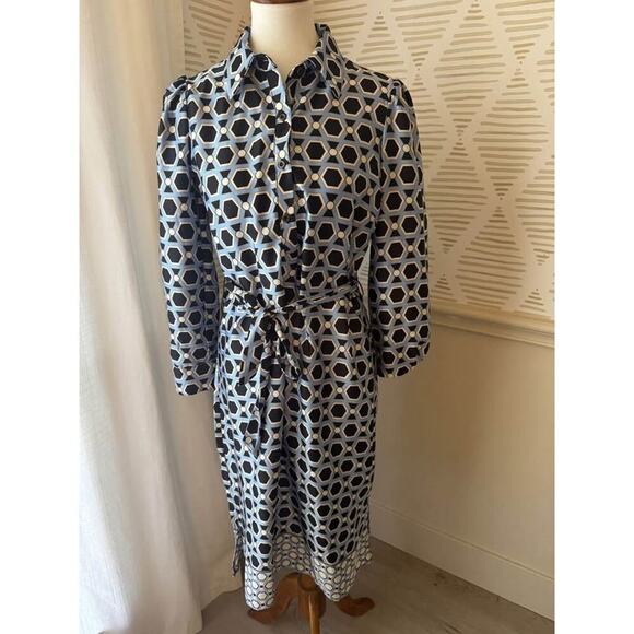 Luxology Dresses & Skirts - Luxology Women’s Small Blue Geometric Print Dress